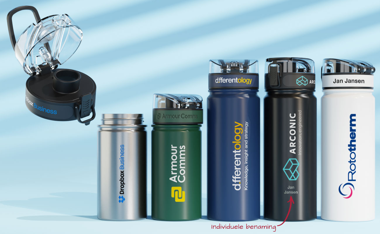 Promotional vacuum insulated water bottles branded with logo