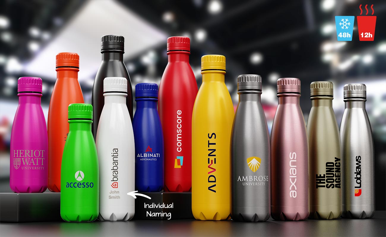 Custom branded insulated water bottles